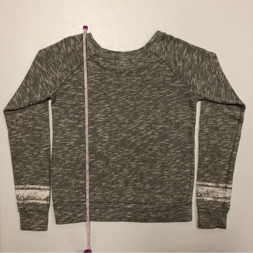 Jenni Women’s “Always #1” Long Sleeve Gray Sweater Top size XS